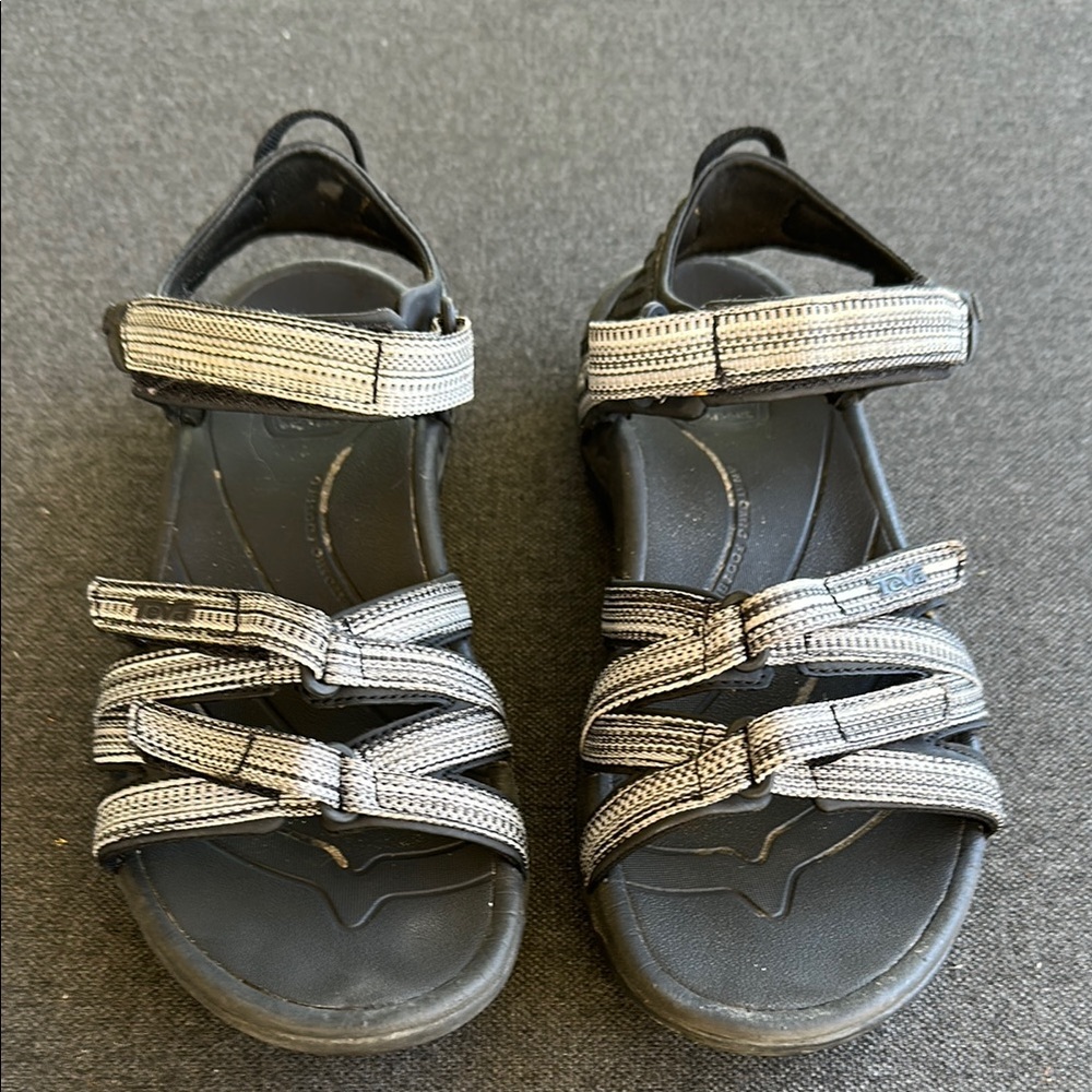 Teva Black and Gray Hike Sandals with Adjustable Straps